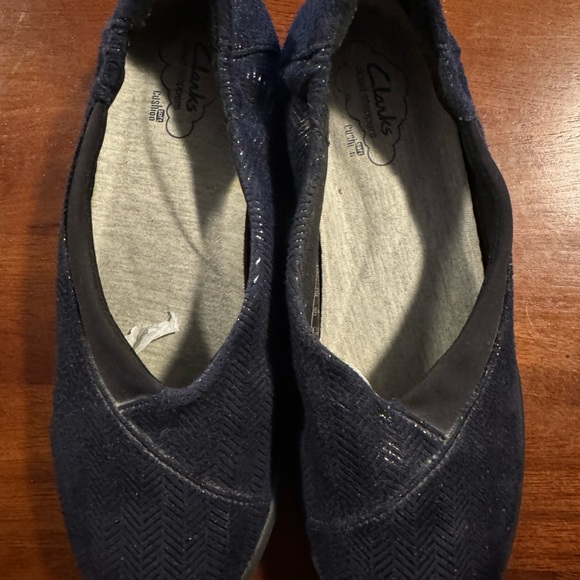 CLARKS CLOUDSTEPPERS SILLIAN JETAY NAVY BLUE WITH SHEEN SIZE 6 - Picture 3 of 7